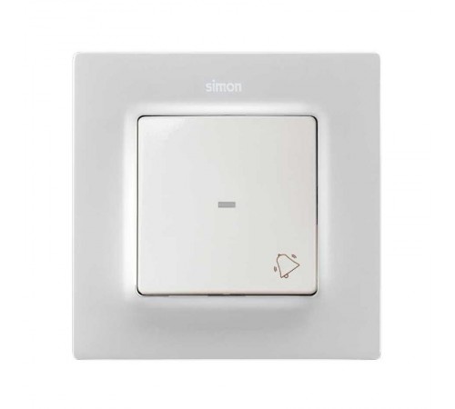 Клавиша для выключателя с подсветкой и пиктограммой "свет" белого матового цвета S82 Concept  8200016-090  Simon