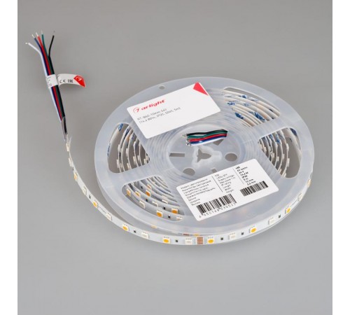 Лента светодиодная RT-B60-10mm 24V RGBW-Day (14.4 W/m, IP20, 5060, 5m) (arlight, Открытый)  018326(2)  Arlight