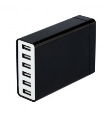 Сетевое зарядное устройство 6хUSB, 1000mA, черное  16-0287  Rexant
