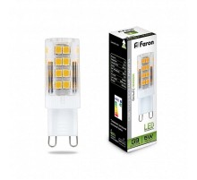 Лампа светодиодная LB-432 (5W) 230V G9 4000K 16x50mm  25770  FERON