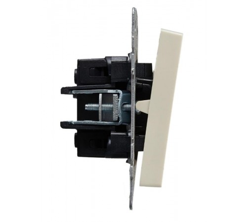 BRITE Выключатель 2-клавишный проходной 10А ВС10-2-6-БрКр бежевый  BR-V22-0-10-K10  IEK