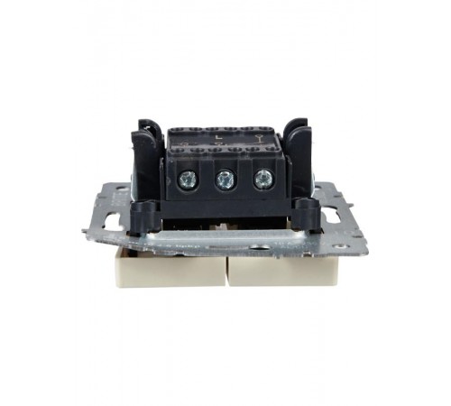 BRITE Выключатель 2-клавишный проходной 10А ВС10-2-6-БрКр бежевый  BR-V22-0-10-K10  IEK