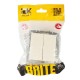 BRITE Выключатель 2-клавишный проходной 10А ВС10-2-6-БрКр бежевый  BR-V22-0-10-K10  IEK