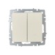 BRITE Выключатель 2-клавишный проходной 10А ВС10-2-6-БрКр бежевый  BR-V22-0-10-K10  IEK