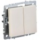 BRITE Выключатель 2-клавишный проходной 10А ВС10-2-6-БрКр бежевый  BR-V22-0-10-K10  IEK