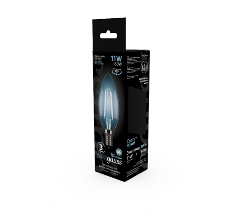 Лампа светодиодная Black LED Filament Свеча E14 11W 750lm 4100К  103801211  Gauss