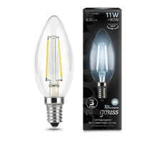 Лампа светодиодная Black LED Filament Свеча E14 11W 750lm 4100К  103801211  Gauss