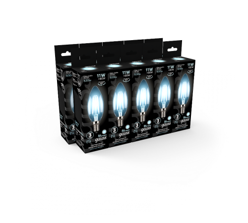 Лампа светодиодная Black LED Filament Свеча E14 11W 750lm 4100К  103801211  Gauss