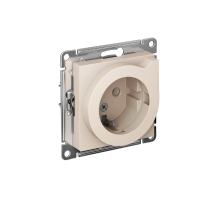 AtlasDesign Бежевый Розетка с заземлением со шторками с выталк., 16А, механизм  ATN000247  SE