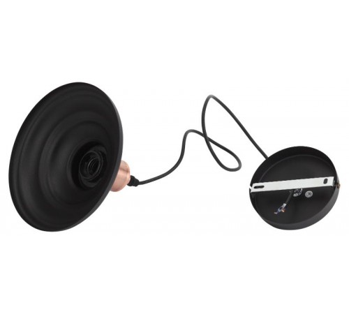 Светильник подвесной PL4 BK/RC металл, E27, max 60W, d203 мм, шагрень черный/медь  Б0037438  ЭРА