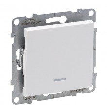 SUNO Переключатель 10АХ 250В с подсветкой. Безвинтовые зажимы. Цвет "Белый"  721116  Legrand