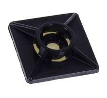 Площадка под хомут 19х19 нейлон чёрная самокл (40 шт) - пакет  106192  Tech-KREP