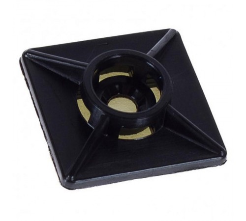 Площадка под хомут 19х19 нейлон чёрная самокл (40 шт) - пакет  106192  Tech-KREP