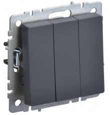 BRITE Выключатель 3-клавишный 10А ВС10-3-0-БрГ графит  BR-V30-0-10-K53  IEK