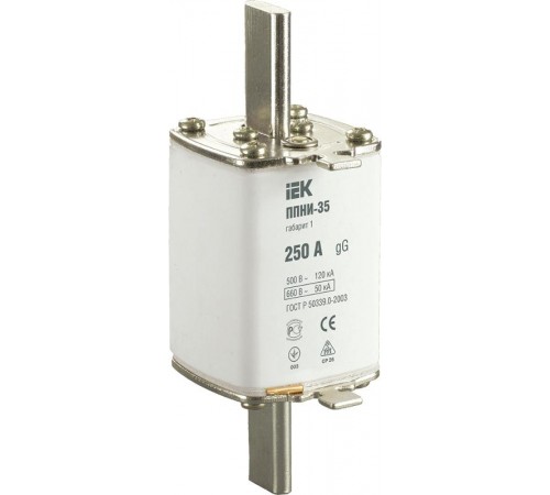 Плавкая вставка предохранителя ППНИ-35, габарит 1,  250А     DPP30-250  IEK
