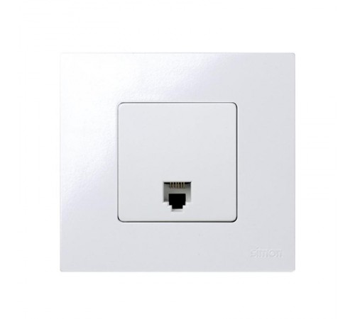 Simon 27 Розетка телефонная RJ-12, 6 контактов, широкий модуль, S27, белый  27481-35  Simon