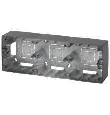 12-6103-05 ЭРА Коробка наклад. монтажа 3 поста, Эра12, антрацит  Б0043184  ЭРА