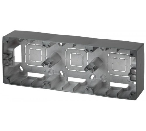 12-6103-05 ЭРА Коробка наклад. монтажа 3 поста, Эра12, антрацит  Б0043184  ЭРА