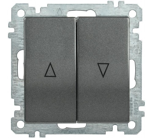 BOLERO антрацит Выключатель 2-клавишный жалюзи ВС10-1-5-Б  EVB25-K95-10  IEK