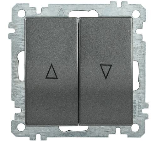 BOLERO антрацит Выключатель 2-клавишный жалюзи ВС10-1-5-Б  EVB25-K95-10  IEK