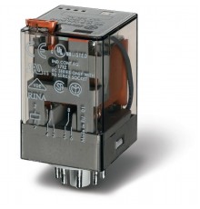 Универсальное электромеханическое реле; монтаж в розетку 8-штырьковый разъем; 2CO 10A; контакты AgNi; токовая катушка AC 2.5A  601242510040  Finder