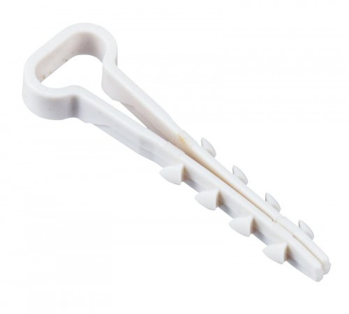 Дюбель-хомут 5х10мм плоск. каб. нейл. белый (25шт/упак)  UDH14-05-10-025-K01  IEK