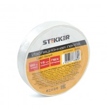 Изоляционная лента 0,13*15 мм. 20 м. белая, INTP01315-20  39904  STEKKER
