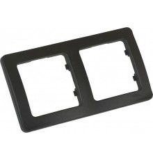 Рамка двухместная, скрытой установки, цвет черный  Р402-08  HEGEL