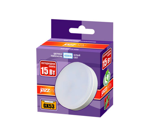 Лампа светодиодная таблетка PLED-GX53 15w 4000K 1260Lm  230V/50Hz  .5032934  JAZZWAY