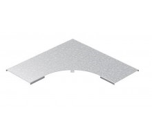 Крышка к углу плоскому плавному универсальному 90 град. к лотку 500 радиус 200 мм, толщ. 1,2 мм, Сендзимир цинк  КУПТРП90-500-1,2-R200-СЦ  Ostec