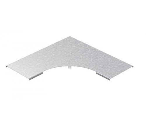Крышка к углу плоскому плавному универсальному 90 град. к лотку 50 радиус 200 мм, толщ. 1,0 мм, Сендзимир цинк, 020345  КУПТРП90-50-1,0-R200-СЦ   Os