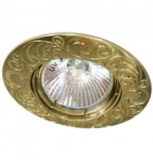 Светильник точечный встраиваемый под лампу 2005DL MR16 50W G5.3 античное золото/ Green Antique Brass  17801  FERON