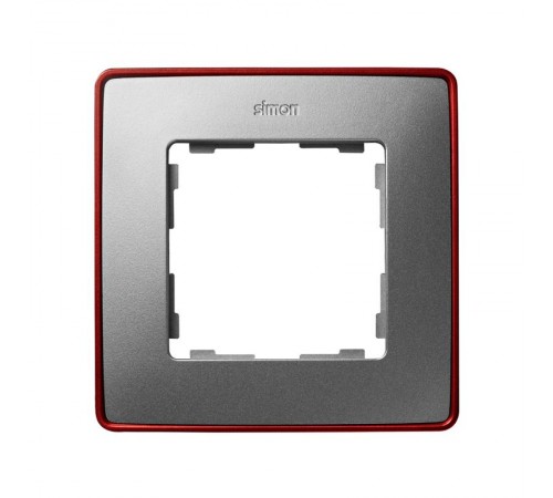 Simon 82 Рамка декоративная, 1 пост, Select, S82 Detail, алюминий-красный металлик  8201610-255  Simon