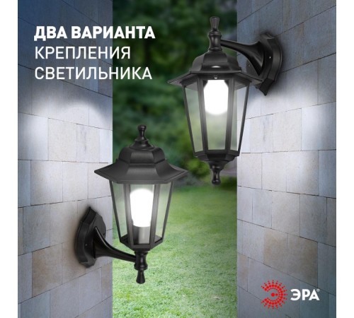 Светильник садово-парковый НБУ 06-60-001 , "Леда1" настенный шестигранный  Б0048114  ЭРА