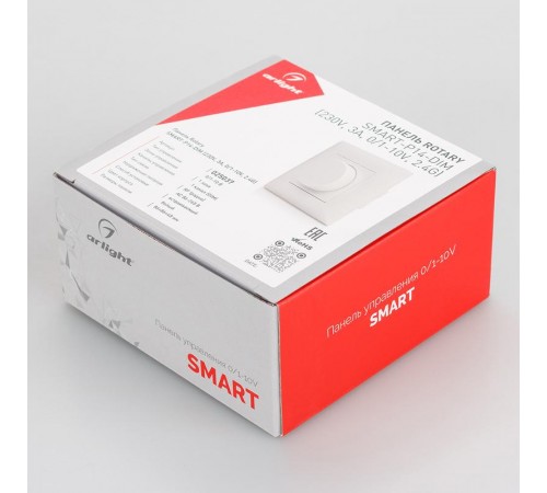 Панель SMART-P14-DIM-IN White (230V, 3A, 0-10V, Rotary, 2.4G)  025037  Arlight