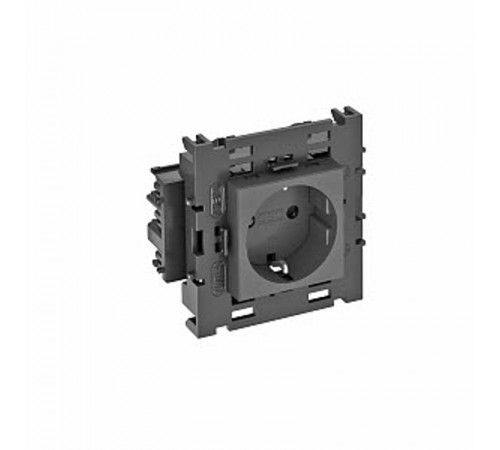 Розетка одинарная 0° Modul45connect с з/к, 250 В, 16A (черный) (STD-D0C8 SWGR1)  6120420  OBO Bettermann