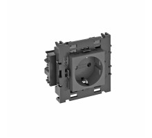 Розетка одинарная 0° Modul45connect с з/к, 250 В, 16A (черный) (STD-D0C8 SWGR1)  6120420  OBO Bettermann