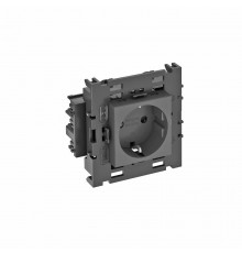 Розетка одинарная 0° Modul45connect с з/к, 250 В, 16A (черный) (STD-D0C8 SWGR1)  6120420  OBO Bettermann