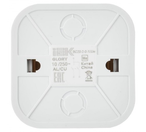 GLORY Выключатель 2-клавишный о/у 10А ВС20-2-0-ХШм шампань матовый  EVH20-K37M-10  IEK