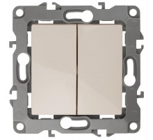 Переключатель ЭРА Серия 12 12-1112-02 перекрёстный двойной, 10АХ-250В, слоновая кость   Б0065287  ЭРА