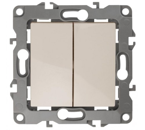 Переключатель ЭРА Серия 12 12-1112-02 перекрёстный двойной, 10АХ-250В, слоновая кость   Б0065287  ЭРА