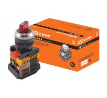 Переключатель АNС-22-2 на 2 фикс.полож.красный неон/230В I-O 1з+1р   SQ0703-0001  TDM