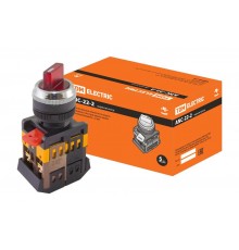 Переключатель АNС-22-2 на 2 фикс.полож.красный неон/230В I-O 1з+1р   SQ0703-0001  TDM