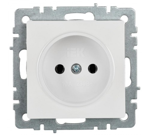 BRITE Розетка без заземления без шторок10А РС10-1-0-БрБ белый  BR-R10-10-K01  IEK