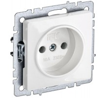 BRITE Розетка без заземления без шторок10А РС10-1-0-БрБ белый  BR-R10-10-K01  IEK