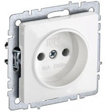 BRITE Розетка без заземления без шторок10А РС10-1-0-БрБ белый  BR-R10-10-K01  IEK