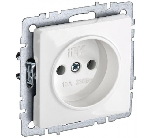 BRITE Розетка без заземления без шторок10А РС10-1-0-БрБ белый  BR-R10-10-K01  IEK