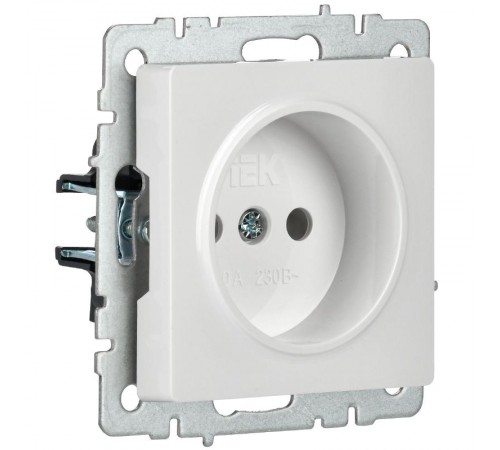 BRITE Розетка без заземления без шторок10А РС10-1-0-БрБ белый  BR-R10-10-K01  IEK