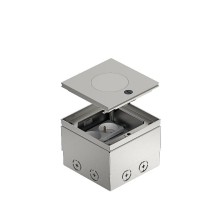 Лючок UDHOME2 с 2 розетками французские 140x140x110 мм, с тубусом IP65, нагрузка 1529 кг нерж. сталь  7368411  OBO Bettermann