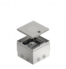 Лючок UDHOME2 с 2 розетками французские 140x140x110 мм, с тубусом IP65, нагрузка 1529 кг нерж. сталь  7368411  OBO Bettermann